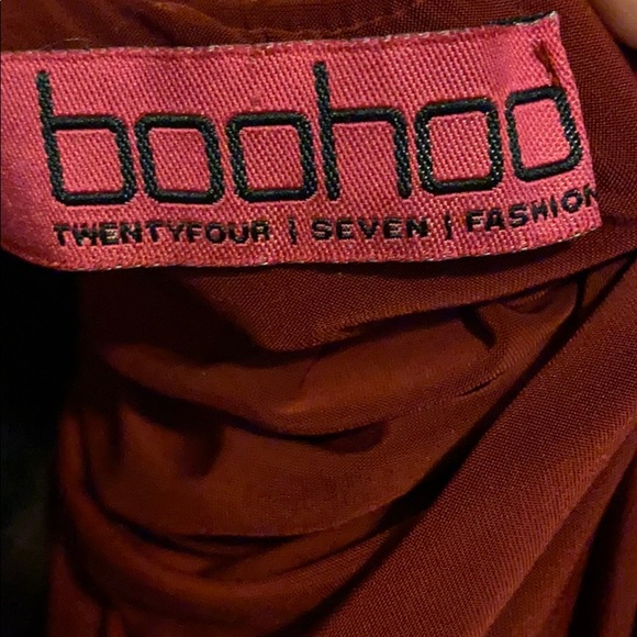 Boohoo Strapless Side Slit Dress - Picture 3 of 3